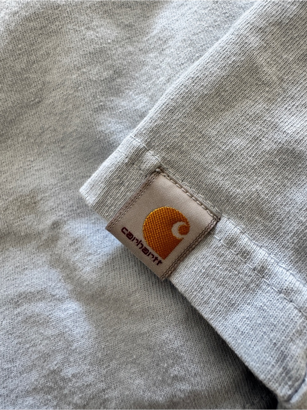 Carhartt Short-Sleeve Tee in Heather Gray with Gold Logo Tab